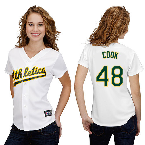 Ryan Cook #48 mlb Jersey-Oakland Athletics Women's Authentic Home White Cool Base Baseball Jersey